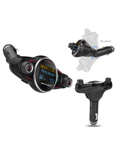 Ntech Ntech Smart Car Kit Bluetooth 5.0+EDR FM Transmitter 3.1A Charger-1,3" LED scherm TF kaart AUX poort - Handsfree Call functie - BT08 voor Samsung Galaxy S10/S10+ / Geschikt voor iPhone Xs/Xs Max / Huawei P30/P30 Pro