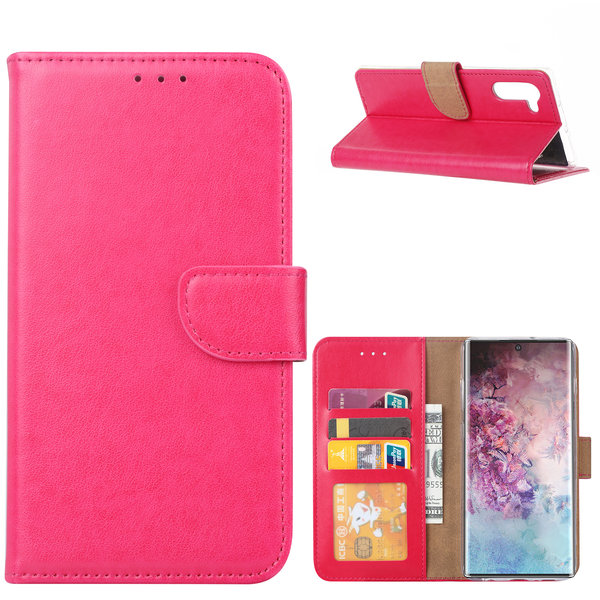 Ntech Ntech Hoesje Geschikt Voor Samsung Galaxy Note 10 Portemonnee / Booktype hoesje - Pink/Roze