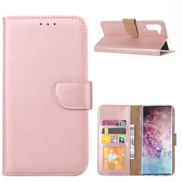 Ntech Ntech Hoesje Geschikt Voor Samsung Galaxy Note 10 Portemonnee / Booktype hoesje - Rose Goud