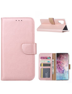 Ntech Ntech Portemonnee Hoesje voor Samsung Galaxy Note 10 Plus - Rose Goud
