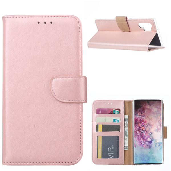 Ntech Ntech Portemonnee Hoesje Geschikt Voor Samsung Galaxy Note 10 Plus - Rose Goud