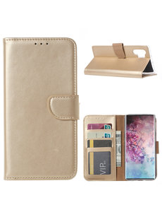 Ntech Ntech Portemonnee Hoesje voor Samsung Galaxy Note 10 Plus - Goud