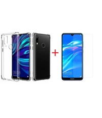 Ntech Ntech Huawei Y7 (2019) Transparant Anti Shock Back hoesje + Screenprotector glas