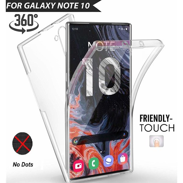 Ntech Ntech 360° Hoesje 2 in 1 Case - Hoesje Geschikt Voor Samsung Galaxy Note 10 Transparant