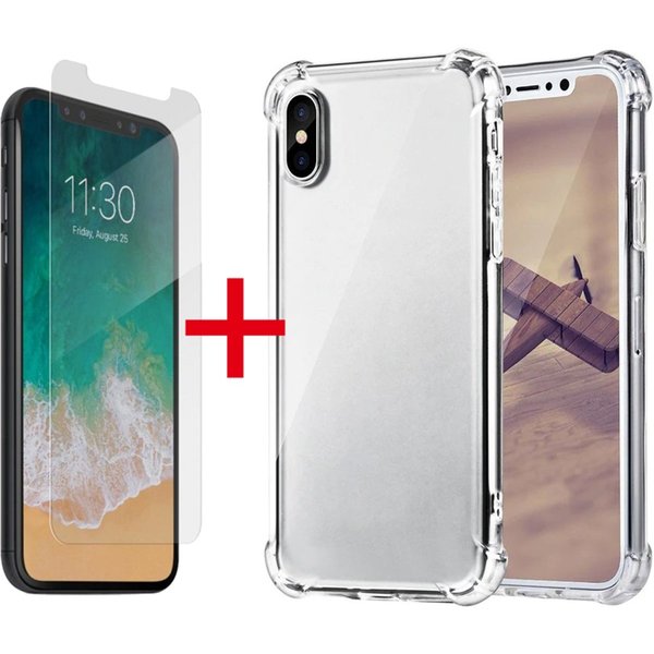 Ntech Ntech hoesje Geschikt voor iPhone Xr Anti Shock Hoesje hoesje + Screenprotector