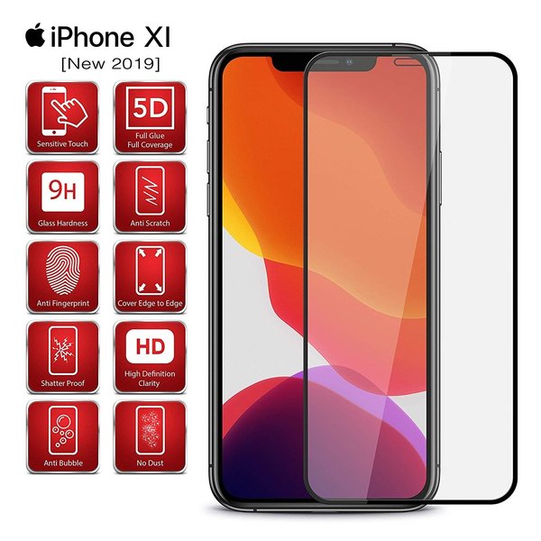 Ntech Ntech Screenprotector Full Cover Screenprotector voor Geschikt voor iPhone 11 Pro - Zwart