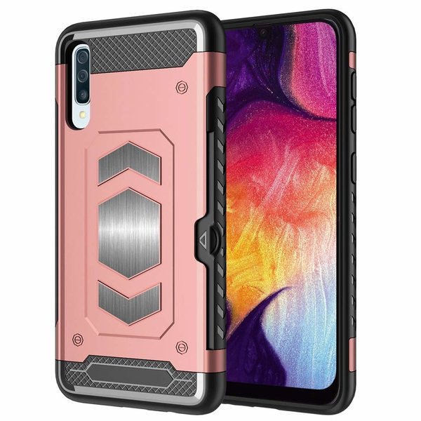 Ntech Ntech Luxe Armor Hoesje Geschikt Voor Samsung Galaxy A50 - Rose Goud