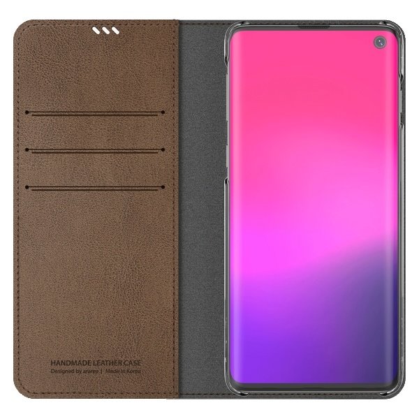 Araree Geschikt voor Samsung Galaxy S10 Araree Mustang Diary Portemonnee Hoesje - Bruin