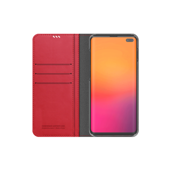 Araree Geschikt voor Samsung Galaxy S10+ Araree Mustang Diary Portemonnee Hoesje - Rood