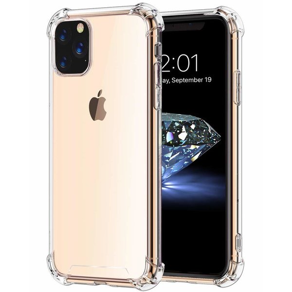 Ntech Ntech hoesje Anti Shock Back Cover Hoesje - Geschikt voor iPhone 11 Pro - Transparant