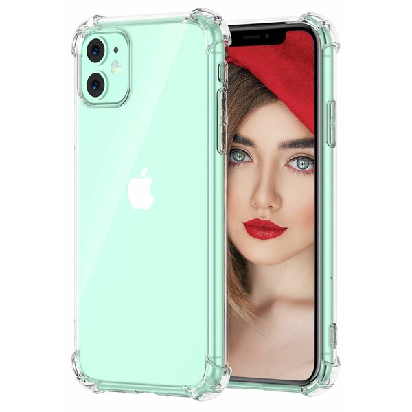 Ntech Ntech hoesje Geschikt voor iPhone 11 Anti Shock Back Cover - Transparant
