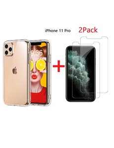 Ntech Ntech Apple iPhone 11 Pro Transparant Hoesje + 2X Screenprotector