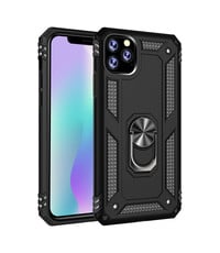 Ntech Ntech Apple Geschikt voor iPhone 11 Pro Max Armor Ringhouder TPU - Zwart