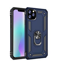 Ntech Ntech Apple Geschikt voor iPhone 11 Pro Max Armor Ringhouder TPU - Blauw