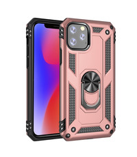 Ntech Ntech Apple Geschikt voor iPhone 11 Pro Armor Ringhouder TPU - Rose Goud