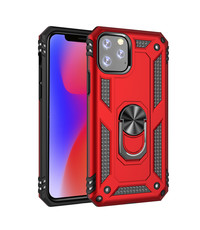 Ntech Ntech Apple Geschikt voor iPhone 11 Pro Armor Ringhouder TPU - Rood