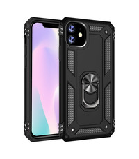 Ntech Ntech Apple Geschikt voor iPhone 11 Armor Ringhouder TPU - Zwart