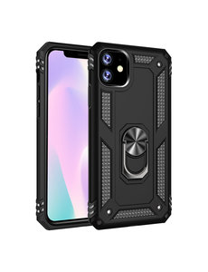 Ntech Ntech Apple Geschikt voor iPhone 11 Armor Ringhouder TPU - Zwart