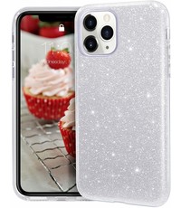 Ntech Ntech Apple iPhone 11 Pro Max Glitter TPU Back Hoesje - Zilver