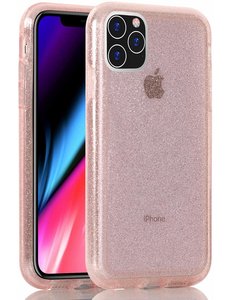 Ntech Ntech Apple iPhone 11 Pro Max Glitter TPU Back Hoesje - Roze