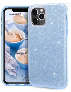 Ntech Ntech Apple iPhone 11 Pro Max Glitter TPU Back Hoesje - Turquoise