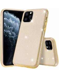 Ntech Ntech Apple iPhone 11 Pro Glitter TPU Back Hoesje - Goud