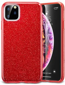 Ntech Ntech Apple iPhone 11 Pro Glitter TPU Back Hoesje - Rood