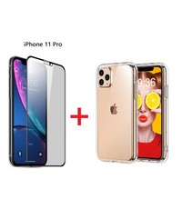 Ntech Apple iPhone 11 Pro Screen Protector Zwart + TPU Hoesje - Ntech