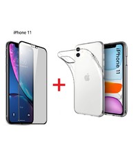 Ntech Apple iPhone 11 Screen Protector Zwart + TPU Hoesje - Ntech