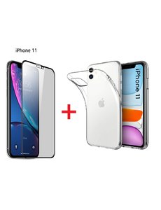 Ntech Apple iPhone 11 Screen Protector Zwart + TPU Hoesje - Ntech