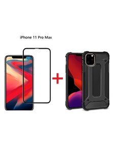 Ntech Apple iPhone 11 Pro Max Screen Protector Zwart + Armor Hoesje - Ntech