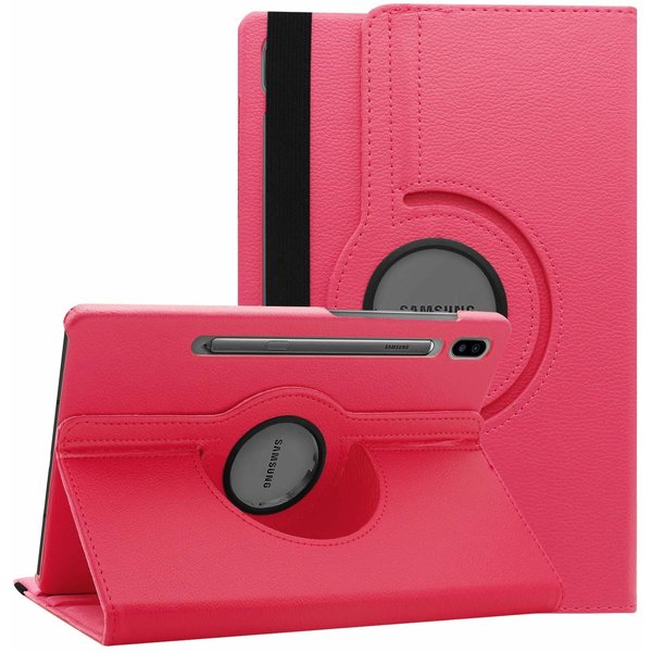 Ntech Hoes Geschikt voor Samsung Galaxy Tab S6 360° Draaibare Hoes - Roze Ntech