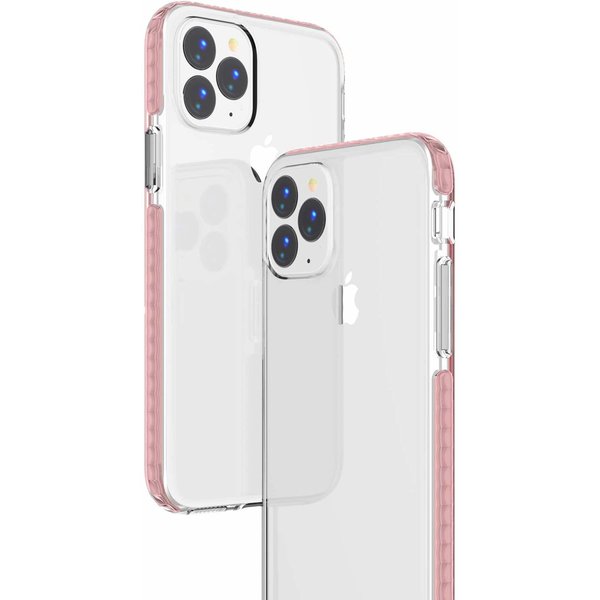 Ntech Hoesje Geschikt voor iPhone 11 Pro Max Anti Shock Hoesje - Rosegoud & Transparant