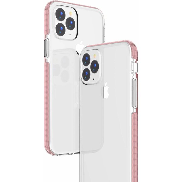 Ntech Hoesje Geschikt voor iPhone 11 Pro Anti Shock Hoesje - Rosegoud & Transparant
