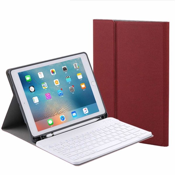 Ntech iPad 2021 Hoes met Toetsenbord  Bordeaux - iPad 2020 hoes - iPad 9e/8e/7e Generatie hoes QWERTY Keyboard met Bluetooth