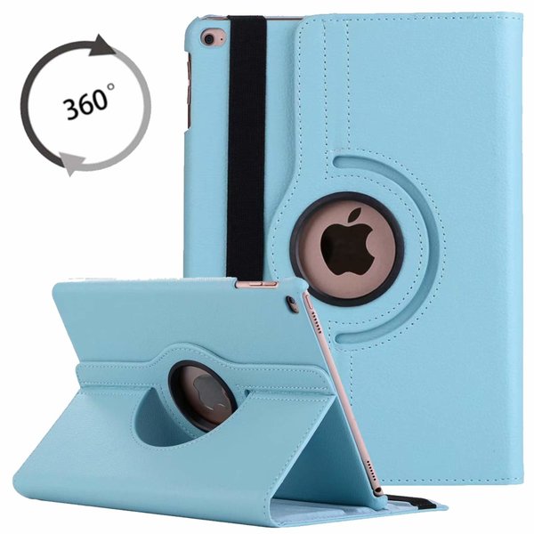 Ntech Hoes geschikt voor iPad 2021 / 2020 / 2019 (9e/8e/7e Generatie / 10.2 inch) 10.2" 360° draaibare Hoes - Licht Blauw