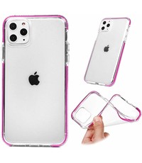 Ntech Apple iPhone 11 Pro Anti Shock Hoesje - Roze & Transparant