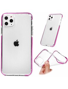 Ntech Apple iPhone 11 Pro Anti Shock Hoesje - Roze & Transparant