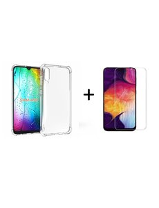 Ntech Samsung Galaxy A50s/A30s Anti Shock Back hoesje + Glazen Screenprotector