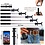 Ntech 3 in 1 Selfie Stick met Afstandsbediening en Foldable Tripod Stand Geschikt voor Samsung Galaxy A50s/A30s - Zwart