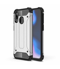 Ntech Samsung Galaxy A50s/A30s Hybride Armor Hoesje - Zilver