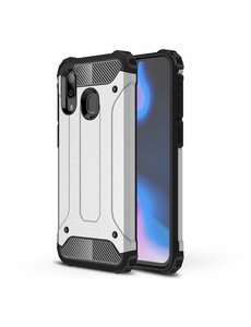 Ntech Samsung Galaxy A50s/A30s Hybride Armor Hoesje - Zilver