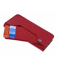 Ntech Samsung Galaxy A50s/A30s Flip Hoesje & Uitschuifbare Pasjeshouder Rood