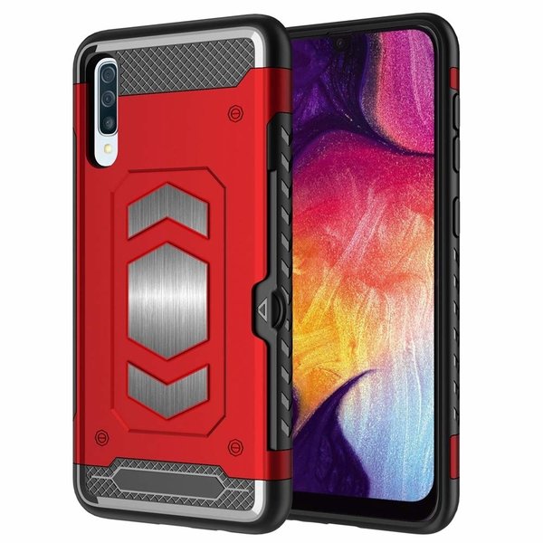 Ntech Luxe Armor Hoesje Geschikt Voor Samsung Galaxy A50s/A30s - Rood