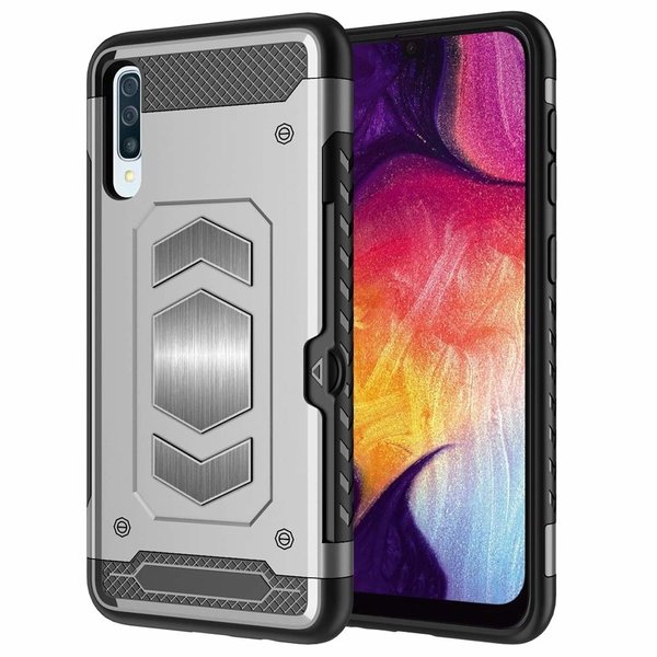Ntech Luxe Armor Hoesje Geschikt Voor Samsung Galaxy A50s/A30s - Zilver