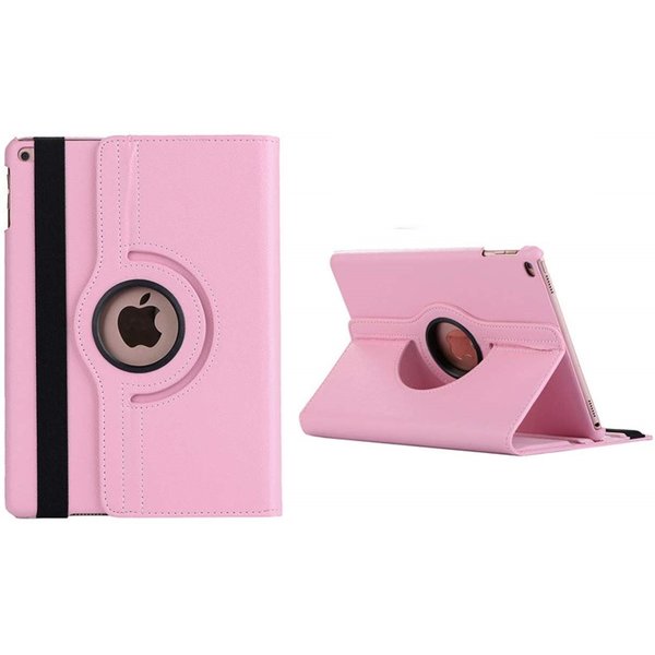 Ntech Hoes geschikt voor iPad 2021 / 2020 / 2019 (9e/8e/7e Generatie / 10.2 inch) 10.2" 360° draaibare Hoes - Licht Rose