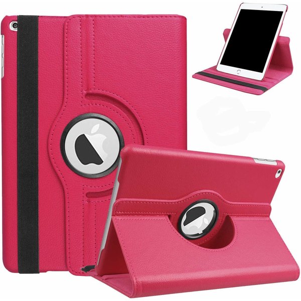 Ntech Hoes geschikt voor iPad 2021 / 2020 / 2019 (9e/8e/7e Generatie / 10.2 inch) 10.2" 360° draaibare Hoes - Pink