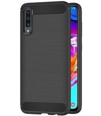 Ntech Samsung Galaxy A70/A70s Hoesje Brushed TPU - Matt Zwart