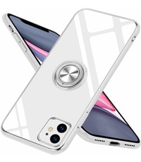 Ntech Apple iPhone 11 Luxe Back Hoesje Metalen Ring houder - Transparant