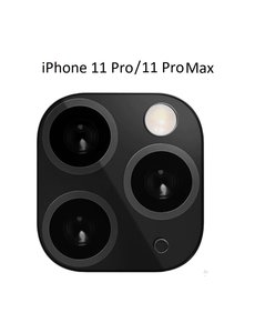 Ntech Apple Geschikt voor iPhone 11 Pro (Max) Camera Lens Metal Protector - Zwart
